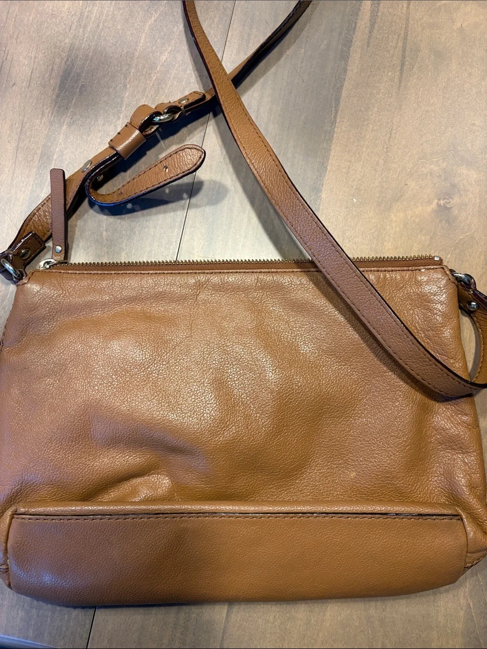 kate spade Tan/Brown Leather Crossbody with Front Zip Pocket